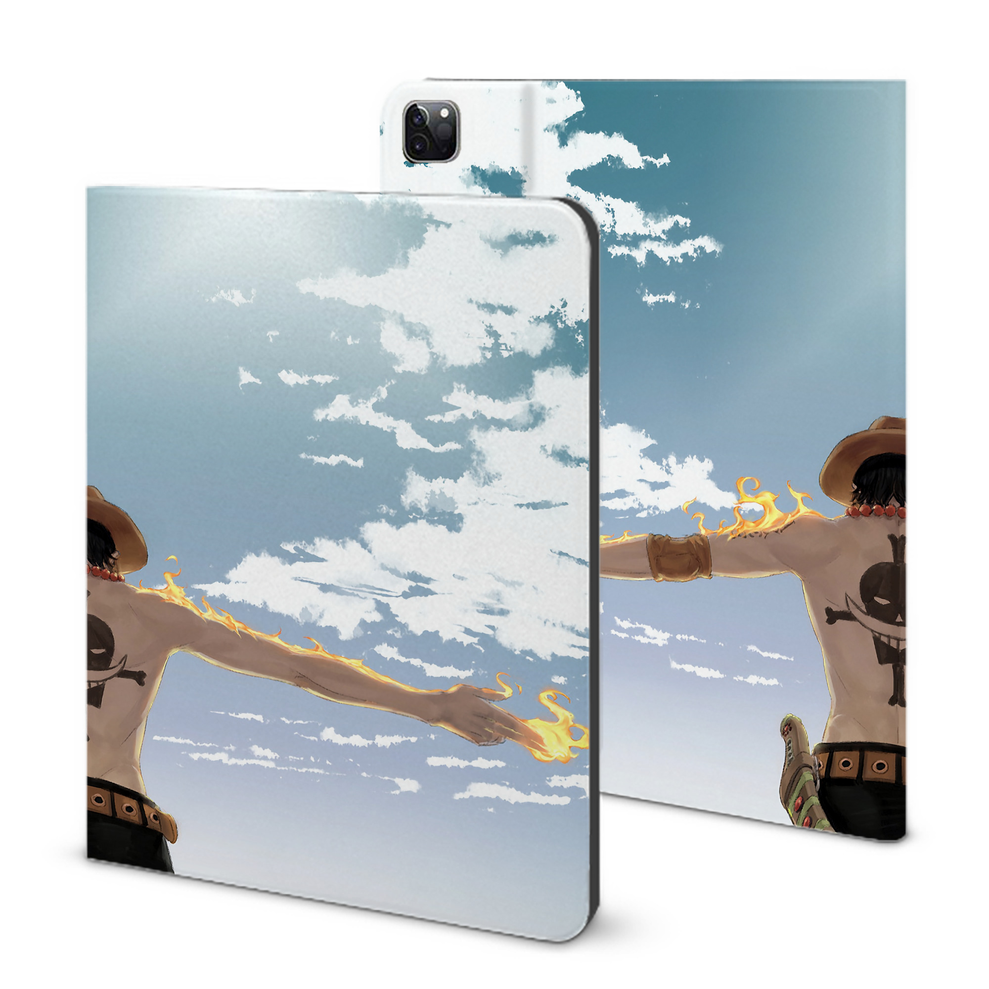 ワンピース ONE PIECE IPad ケース ブック型 PUレザー TPU 耐衝撃 軽量 薄型 ペン収納なし 全面保護 IPad 各モデル対応